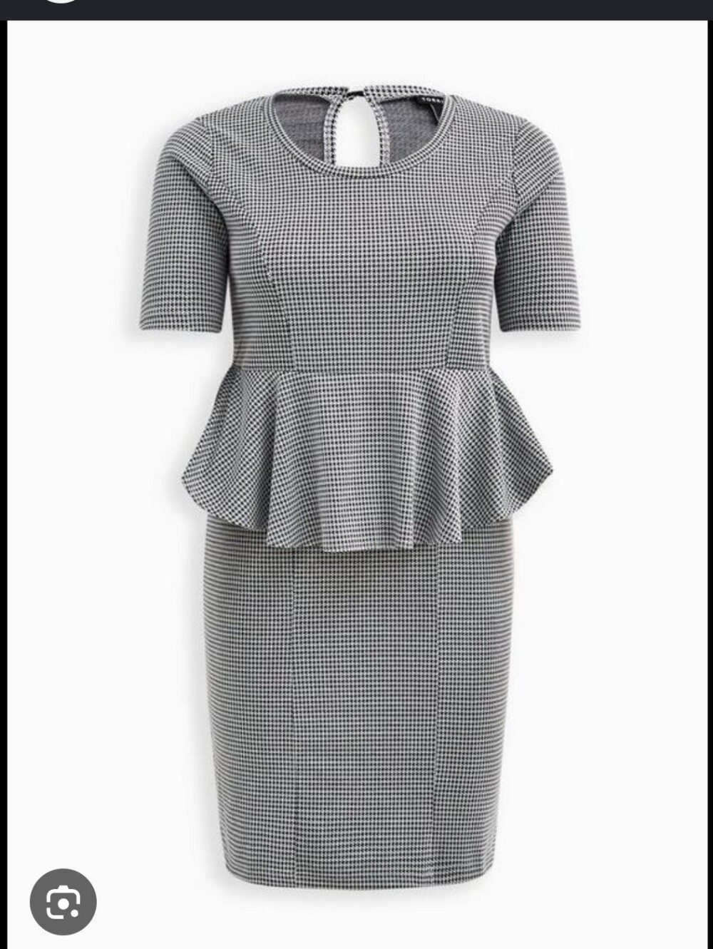 Torrid Peplum Houndstooth Pencil Dress in Black & White Sz 3